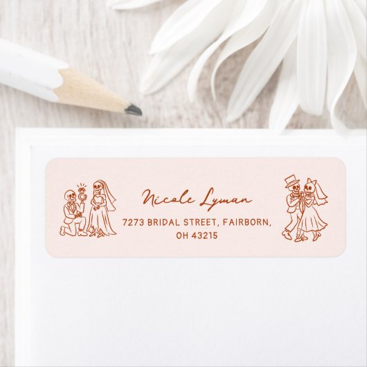 手描きの不思議なハロウィン ウェディング シャワー ラベル (インサイチュ)