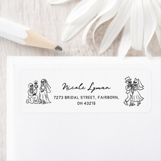 手描きの不思議なハロウィン ウェディング シャワー ラベル (インサイチュ)
