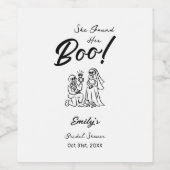 手描きの不思議なハロウィーンブライダルシャワー ワインラベル (シングルラベル)