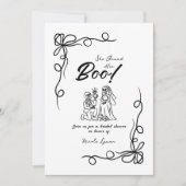 手描きの不思議なハロウィーンブライダルシャワー 招待状 (正面)