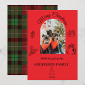 手描きの不思議なフラットホリデーカード シーズンカード (正面/裏面)