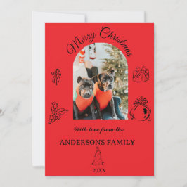 手描きの不思議なフラットホリデーカード シーズンカード