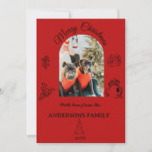 手描きの不思議なフラットホリデーカード シーズンカード (正面)