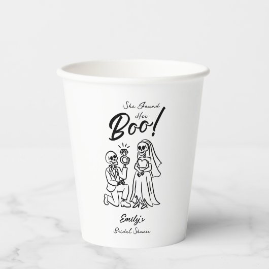 手描きの不気味なハロウィーンブライダルシャワー 紙コップ (正面)