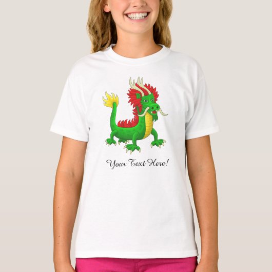 手描きの中国のドラゴン Tシャツ (正面)