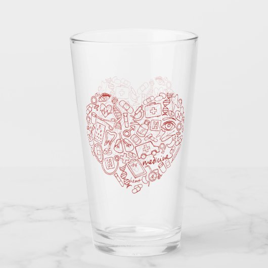 手描きの中間の落書きのロゴ タンブラーグラス (正面)