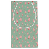 手描きの休日の木 スモールペーパーバッグ (裏面)