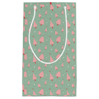 手描きの休日の木 スモールペーパーバッグ