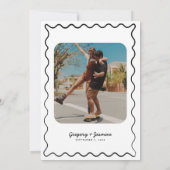 手描きの個性的なユニークな写真カレンダー結婚式 セーブザデート (裏面)