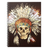 手描きの先住民、Hのアメリカのインドの頭飾り ノートブック (正面)