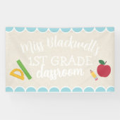 手描きの先生名教室スクールカット装飾 横断幕 (横)