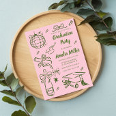 手描きの先輩卒業おめでとうテンプレート 招待状