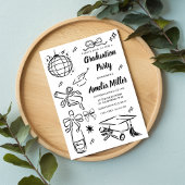 手描きの先輩卒業おめでとうテンプレート 招待状