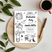 手描きの先輩卒業おめでとうテンプレート 招待状