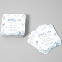 手描きの冬のアフタースキーバチェロレッテパーティー