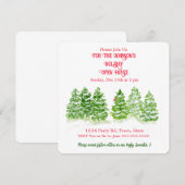 手描きの冬の木にカスタマイズ 招待状 (正面/裏面)