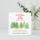 手描きの冬の木にカスタマイズ 招待状 (スタンド正面)