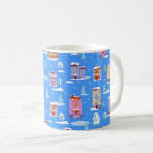 手描きの冬の継ぎ目なし模様とかわいいスカンド コーヒーマグカップ (正面右)