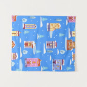 手描きの冬の継ぎ目なし模様とかわいいスカンド タペストリー (正面(横))