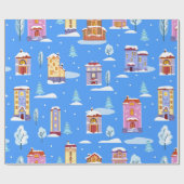 手描きの冬の継ぎ目なし模様とかわいいスカンド ラッピングペーパー (フラット)