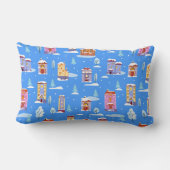 手描きの冬の継ぎ目なし模様とかわいいスカンド ランバークッション (裏面)