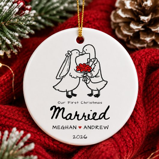 手描きの初めてのクリスマス 結婚 オーナメント