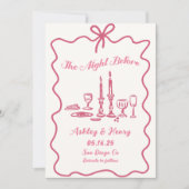 手描きの前夜の彩排ディナー 招待状 (正面)