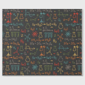 手描きの化学を黒地に。ヴィンテージs ラッピングペーパー (フラット)