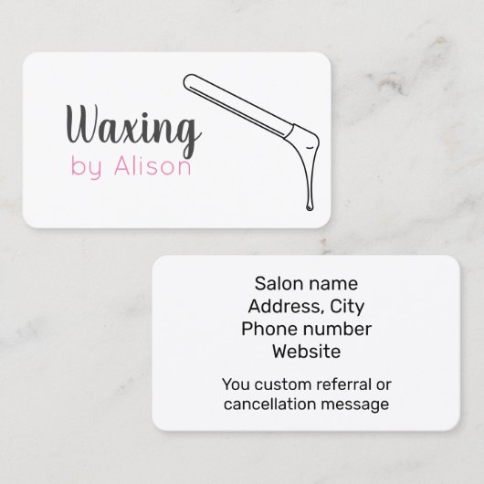 手描きの名刺をろう引き 名刺 (正面/裏面)