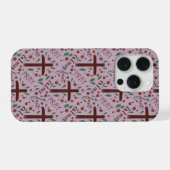 手描きの四旬節の十字架とバラのiPhoneケース iPhoneケース (裏面横)