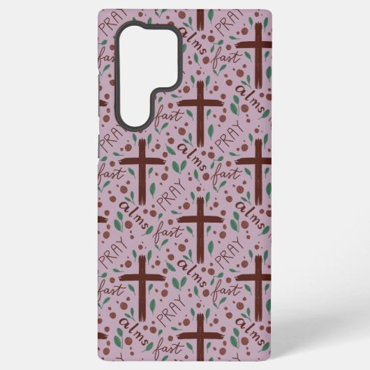 手描きの四旬節の十字架とバラのSamsungケース Samsung Galaxyケース (裏面)