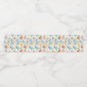 手描きの夏のトロピカルパターン ペットボトルラベル (シングルラベル)