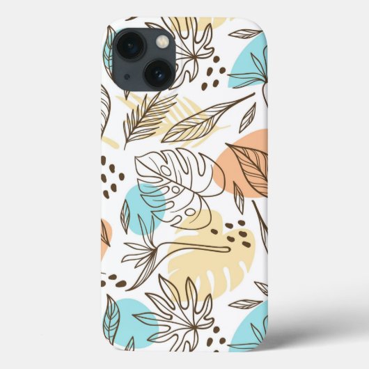 手描きの夏のトロピカルパターン Case-Mate iPhoneケース (裏面)