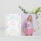 手描きの夏のプールの誕生日 招待状 (スタンド正面)