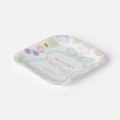 手描きの夏のプールパーティー誕生日紙皿 ペーパープレート (傾斜あり)