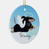 手描きの天使　愛するダックスフンドのメモリアル セラミックオーナメント (右)