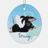 手描きの天使　愛するダックスフンドのメモリアル セラミックオーナメント (左)