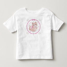 手描きの太った猫のキャラクターイラスト | かわいいちゅー トドラーTシャツ