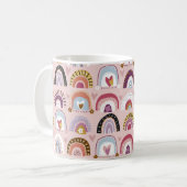 手描きの子供じみたシームレスな抽象芸術パターン コーヒーマグカップ (正面左)