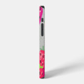 手描きの完熟イチゴテクスチャー iPhoneケース (左側面)