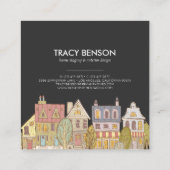 手描きの家の足場の名刺 スクエア名刺 (裏面)