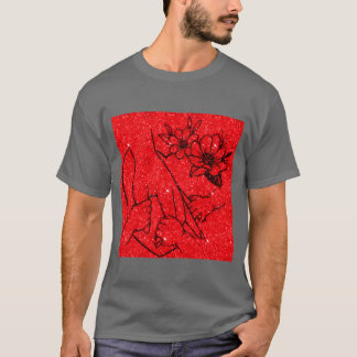 手描きの家族の線画 Tシャツ