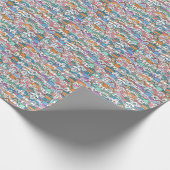 手描きの家: カラフルなヴィンテージパターン ラッピングペーパー (角)