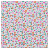 手描きの小さな花柄パターン ファブリック (クローズアップ)