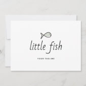 手描きの小さな魚のアイコン ロゴダウンロード 招待状 (正面)