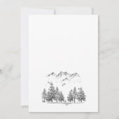 手描きの山々と森のウェディング 招待状 (裏面)