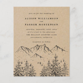 手描きの山と木のウェディング(予算:お手軽)