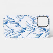 手描きの山の風景パターン iPhoneケース (裏面横)