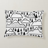 手描きの山並み。山のコレクション アクセントクッション (裏面)