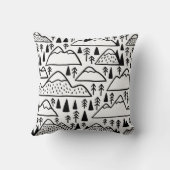 手描きの山並み。山のコレクション クッション (裏面)